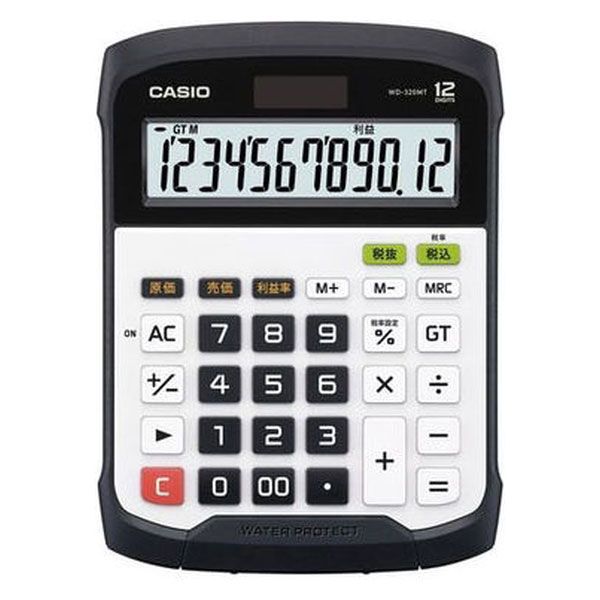 (まとめ買い)カシオ 防水・防塵電卓 デスクトタイプ 12桁 WD-320MT-N 〔3個セット〕 【北海道・沖縄・離島配送不可】|フジックス