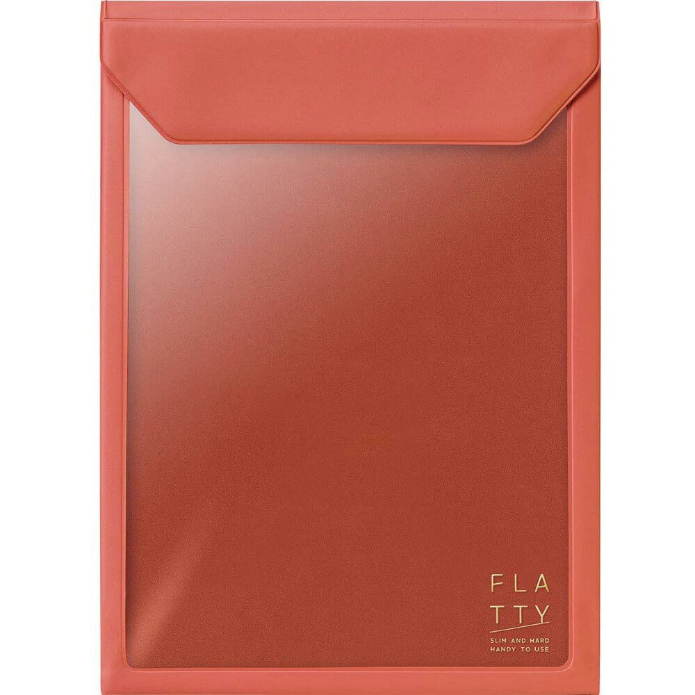 (まとめ買い)キングジム かさばらないバッグインバッグ FLATTY A5タテ 赤 5314 〔3個セット〕