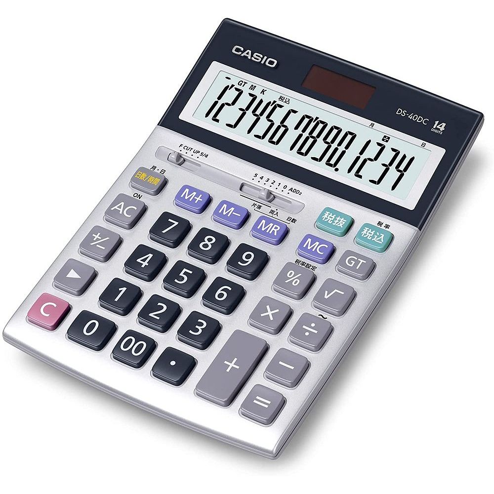（まとめ買い）カシオ 本格実務計算器 事務机手合い 14桁 DS-40DC 〔3個書き割り〕 【北海道・沖縄・離島送りとどける不可】