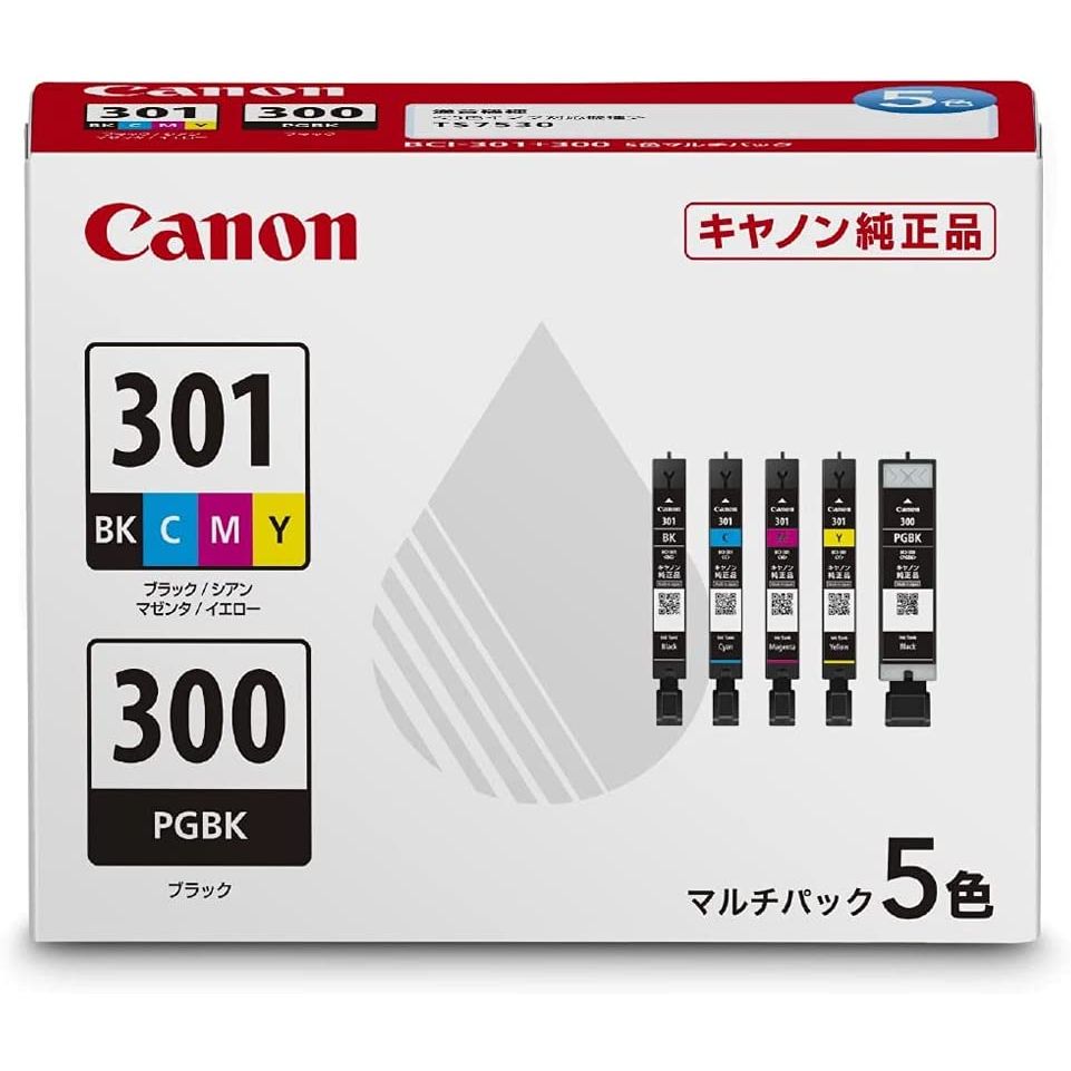 （まとめ買い）キヤノン Canon 完全無欠 PIXUS インキ貯蔵タンク マルチ容器に並べる5色 BCI-301+300/5MP 〔3個仕掛ける〕 【北海道・沖縄・離島送りとどける不可】