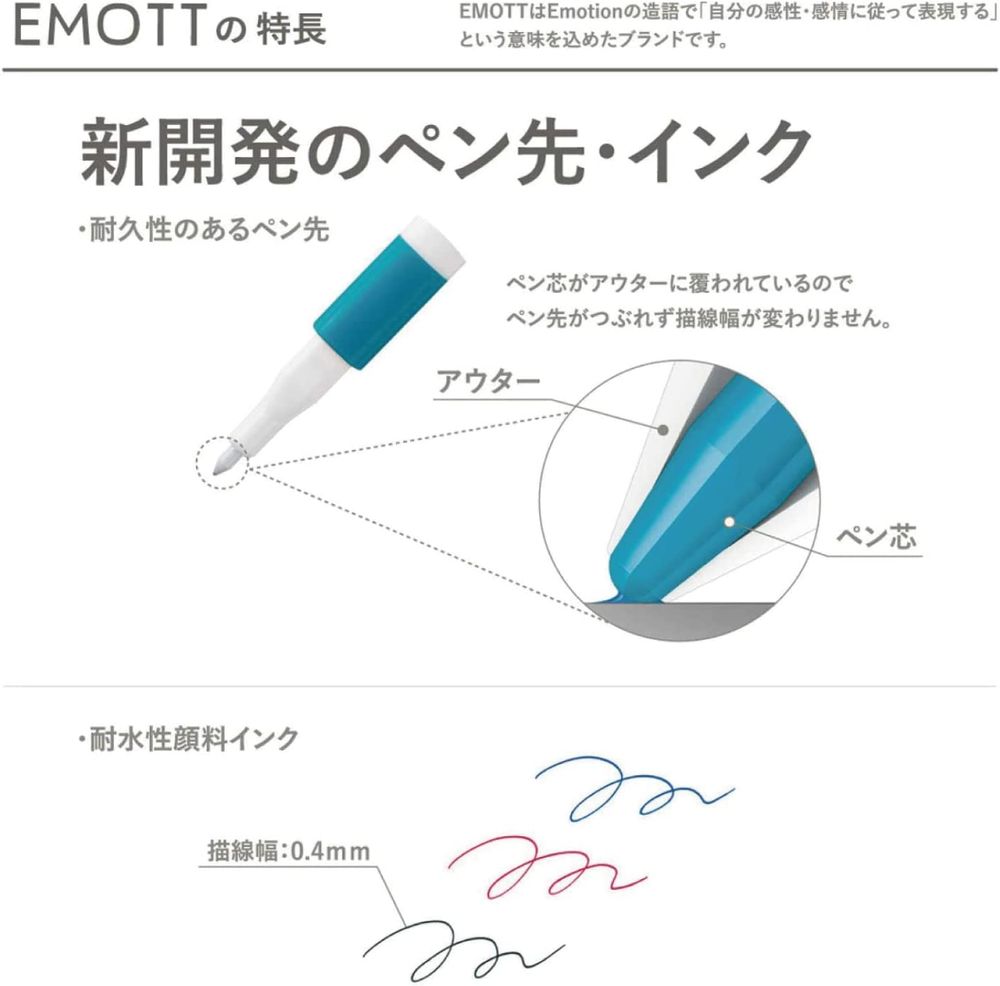 Uni EMOTT Marker 5-Colour Set - Nuance