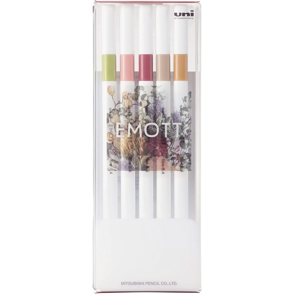 Uni EMOTT Marker 5-Colour Set - Botanical