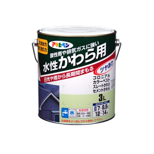 (まとめ買い)アサヒペン 水性かわら用 日本瓦銀 3L 〔3缶セット〕【北海道・沖縄・離島配送不可】|フジックス