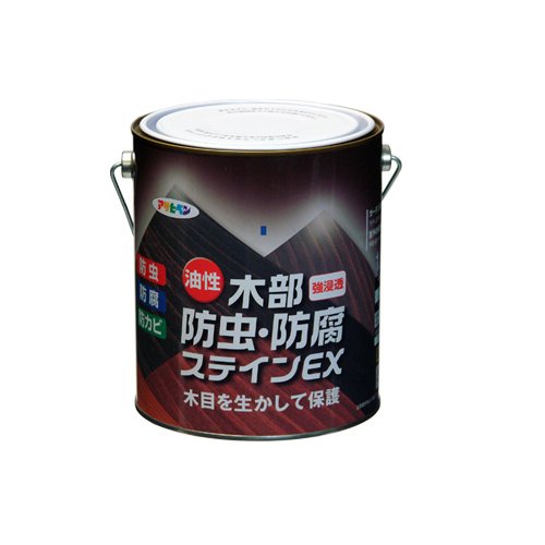 （まとめ買い）アサヒペン 油性木部殺虫剤・保管ステはたご屋EX 1.6L マホガニー 〔3缶書き割り〕【北海道・沖縄・離島送りとどける不可】