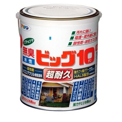 （まとめ買い）アサヒペン 水性ビッグ10多用途 208ニースグリーン 1.6L 〔3缶セット〕【北海道・沖縄・離島配送不可】｜フジックス