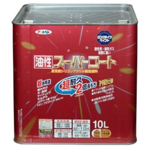 アサヒペン 油性スーパーコート 10L 黒 【北海道・沖縄・離島配送不可】|フジックス