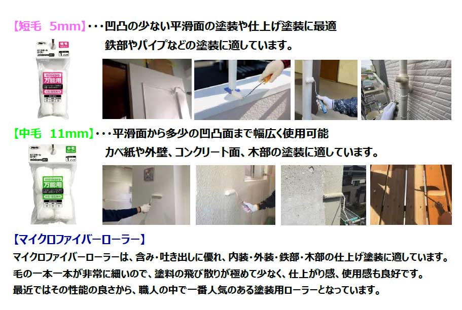 推奨 ミニスモールマイクロファイバー 2インチ短毛5ミリ 10本入り