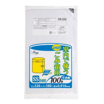 ジャパックス 室内用小型ペールポリ袋3L 半透明 100枚&times;60冊 PR100 【北海道・沖縄・離島配送不可】｜フジックス