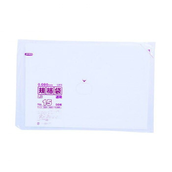 ジャパックス LD規格袋厚口 厚み0.080mm No.15 透明 50枚&times;10冊&times;2箱 L815 【北海道・沖縄・離島配送不可】｜フジックス