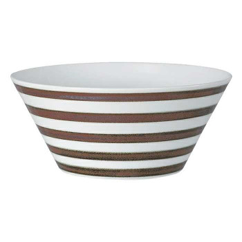 西海陶器 エッセンス es bowl ボーダー BN(L) 19615 【北海道・沖縄・離島配送不可】