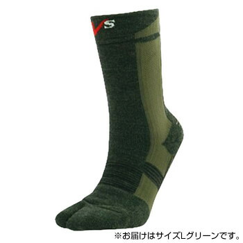 ホシノ V2-MW202 メリノウール・タビ型 厚手・ミドル丈 L　ディープグリーン 【北海道・沖縄・離島配送不可】
