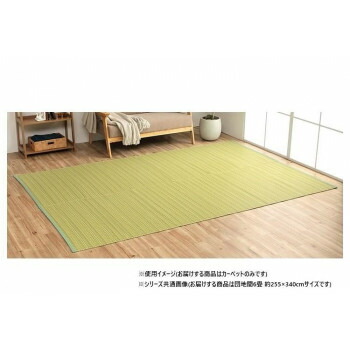日本製 洗えるい草調カーペット グリーン 団地間6畳 約255×340cm 1090030120502 【北海道・沖縄・離島配送不可】