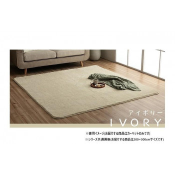 ふわふわラグ カーペット アイボリー 約200&times;300cm 1280600141403 【北海道・沖縄・離島配送不可】｜フジックス