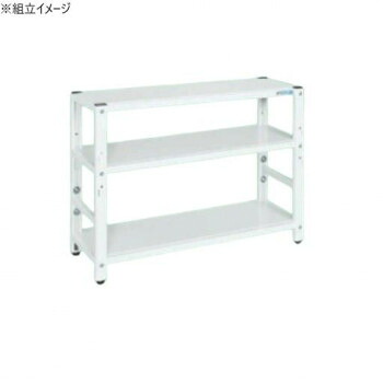 サカエ ラック高さ調整タイプ 1000×350×700mm パールホワイト 3段タイプ TSTN1-1070W 【北海道・沖縄・離島配送不可】|フジックス