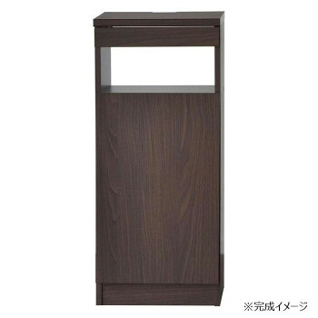 日本製組立家具 FAX台40型 ルーター収納 ブラウン 【北海道・沖縄・離島配送不可】