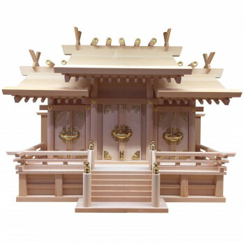 神棚の里 神棚 三社 木曽桧 大屋根くい違い 中 日本製 【北海道・沖縄・離島送りとどける不可】