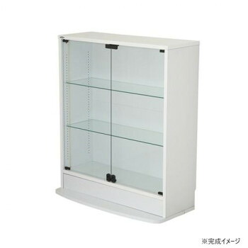 連結型コレクションラック ユニール 幅83.3&times;奥行29cm ロータイプ ホワイト SCR-8329LW 【北海道・沖縄・離島配送不可】｜フジックス
