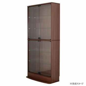 連結型コレクションラック ユニール 幅83.3×奥行29cm ハイタイプ ブラウン SCR-8329LHB 【北海道・沖縄・離島配送不可】