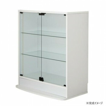連結型コレクションラック ユニール 幅83.3×奥行39cm ロータイプ ホワイト SCR-8339LW 【北海道・沖縄・離島配送不可】