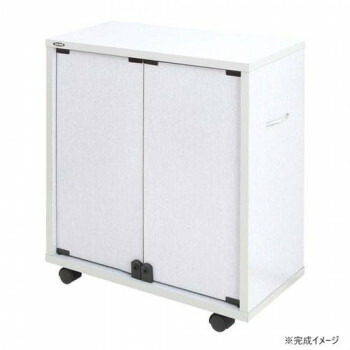 同人誌専用押し入れ収納ワゴン 片面扉タイプ ホワイトグレー DSW-T6027W 【北海道・沖縄・離島配送不可】
