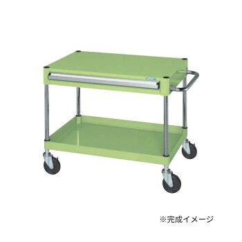 サカエ CSパールワゴン中量タイプ 引出し付 グリーン CSP-7561A 【北海道・沖縄・離島配送不可】|フジックス