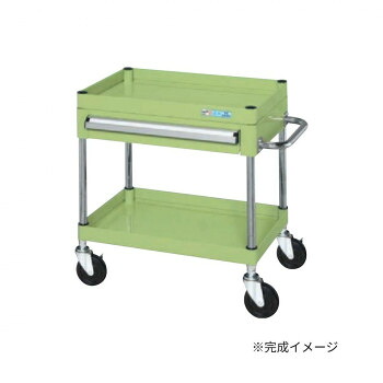 サカエ CSパールワゴン中量タイプ 引出し付 グリーン CSP-6062A 【北海道・沖縄・離島配送不可】|フジックス