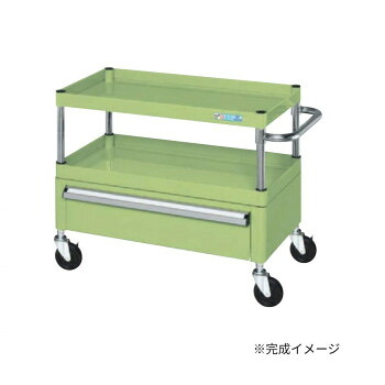 サカエ CSパールワゴン中量タイプ 引出し付 グリーン CSP-7562C 【北海道・沖縄・離島配送不可】｜フジックス 43,898円