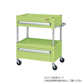 サカエ CSパールワゴン中量タイプ 引出し付 グリーン CSP-6062ACSE 【北海道・沖縄・離島配送不可】|フジックス