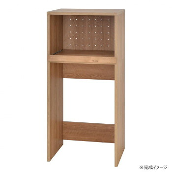 日本製組立家具 キッチンラック ゴミ箱収納スライド式レンジ台 CO-KR1360R ブラウン 【北海道・沖縄・離島配送不可】｜フジックス