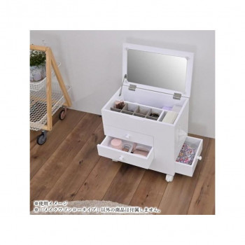 フクダクラフト 収納力たっぷりメイクワゴンロータイプ ホワイト DW-4040 WH 【北海道・沖縄・離島配送不可】|フジックス