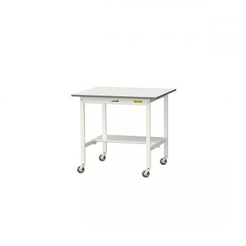 山金工業(YamaTec) SUPC-975T-WW ワークテーブル150シリーズ 移動式 (H826mm) 900×750mm (半面棚板付) 【北海道・沖縄・離島配送不可】|フジックス