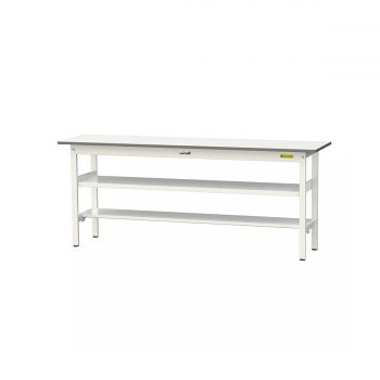 山金工業(YamaTec) SUP-1845TF-WW ワークテーブル150シリーズ 固定式 中間棚付 (H740mm) 1800&times;450mm (半面棚板付) 【北海道・沖縄・離島配送不可】｜フジックス
