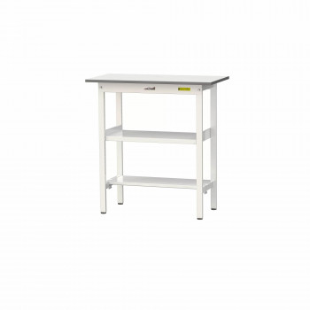 山金工業(YamaTec) SUPH-945TF-WW ワークテーブル150シリーズ 固定式 中間棚付 (H950mm) 900×450mm (半面棚板付) 【北海道・沖縄・離島配送不可】|フジックス