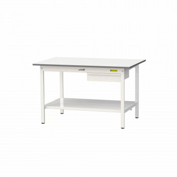 山金工業(YamaTec) SUP-1275UTT-WW ワークテーブル150シリーズ 固定式 キャビネット付 (H740mm) 1200×750mm (全面棚板付) 【北海道・沖縄・離島配送不可】|フジックス