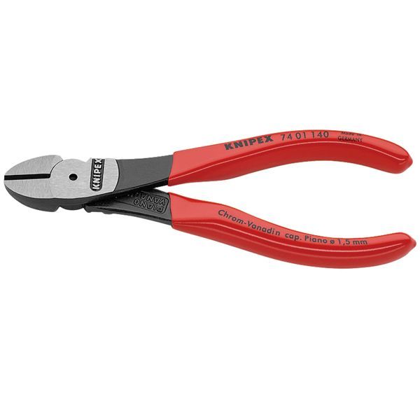 KNIPEX クニペックス 強力型斜ニッパー 硬線用 プラスチックコーティング 全長140mm 7401-140 【北海道・沖縄・離島配送不可】