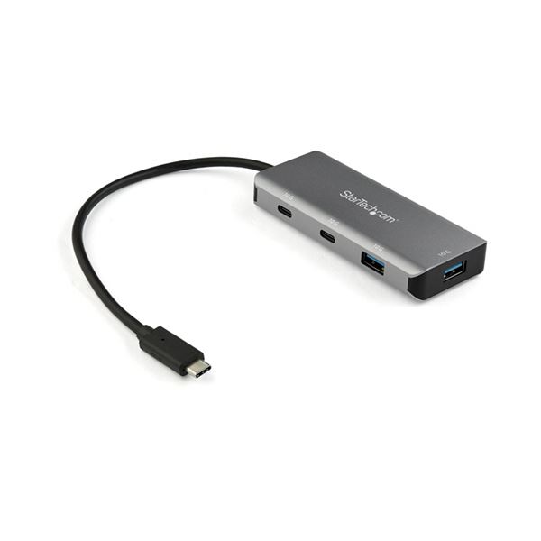 StarTech.com 4ポートUSB-Cハブ USB Type-Cポート×2／Type-A×2 ブラック＆スペースグレーHB31C2A2CB 1個 【北海道・沖縄・離島配送不可】