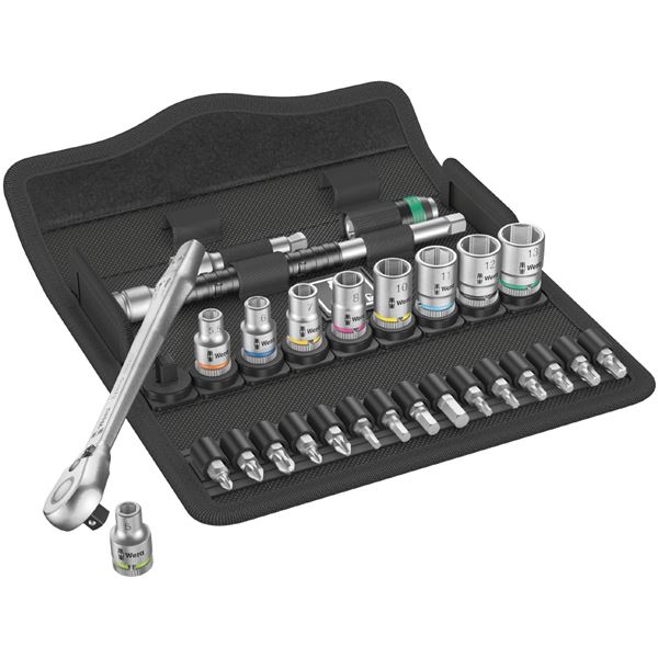 WERA ヴェラ 差込角1/4DR 28点組 ソケット鍵 仕掛ける 004018 手道具 物の具 DIY やり方手道具 御先棒 鍵 【北海道・沖縄・離島送りとどける不可】