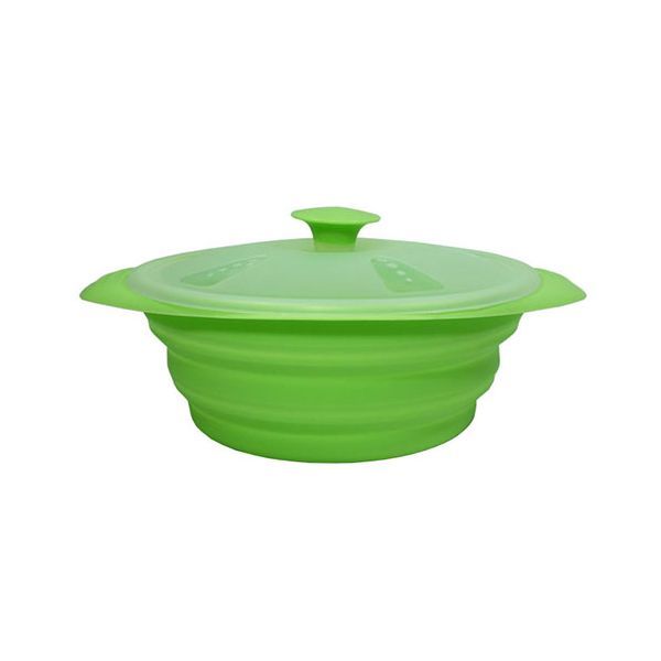 ユーロキッチン eurokitchen シリコーンおりたたみキャセロール 折りたたんだ状態で鍋敷きとしても使える グリーン LEXKTSD706282G 【北海道・沖縄・離島配送不可】