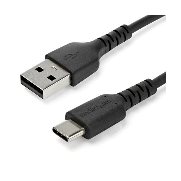 (まとめ) StarTech.com USB A-USB Cケーブル 1m アラミド繊維補強 ブラック RUSB2AC1MB 1本 〔×3セット〕 【北海道・沖縄・離島配送不可】