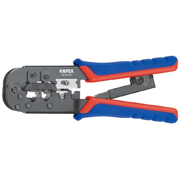 KNIPEX クニペックス ウエスタンプラグ圧着ペンチ (6/8ピン) コンフォート 全長190mm パック入 9751-10SB 【北海道・沖縄・離島配送不可】|フジックス