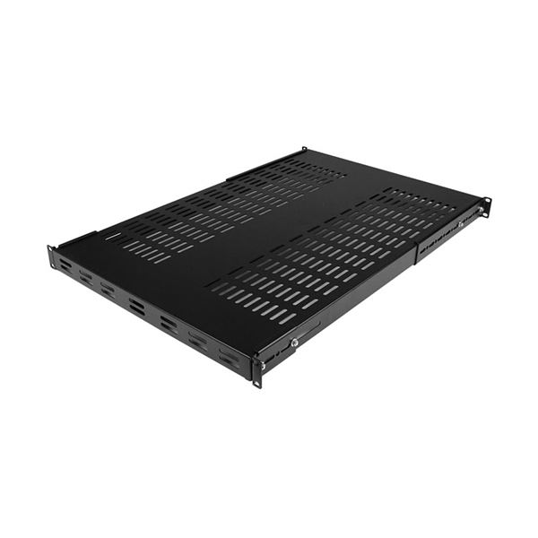StarTech.com 1U 放熱用スリット付き伸縮式サーバーラック棚板 ブラック ADJSHELFHDV 1枚 【北海道・沖縄・離島配送不可】