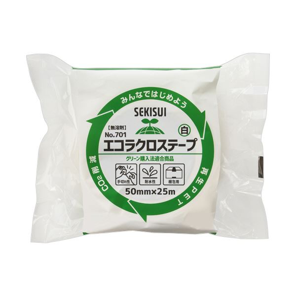 （まとめ）積水化学 エコラクロステープ No.701 50mm×25m 白 N701W13 1巻〔×10セット〕