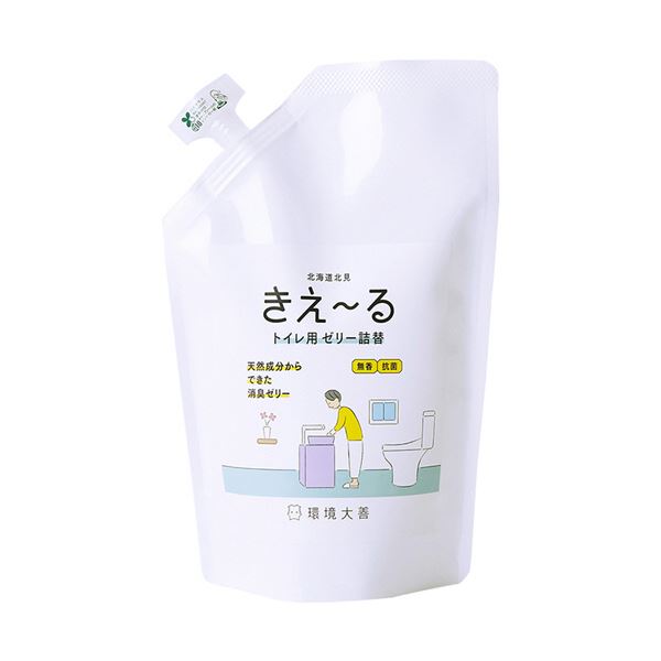 （まとめ） 環境大善 きえーるトイレ用 ゼリータイプ 無香 詰替 480g H-KTJ-480T 1個 〔×3セット〕 【北海道・沖縄・離島配送不可】