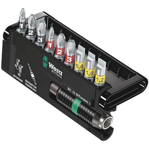 WERA ヴェラ 10点組 差込6.35粍 ビット照合のしるし バイトーションBi-Torsion ビット書き割り 056374 物の具 物の具 DIY やり方物の具 御先棒 【北海道・沖縄・離島送りとどける不可】