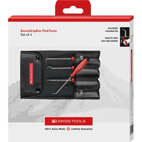 PB SWISS TOOLS ピービースイスツールズ 4本組 スイス連邦手持ち部分EVO 爪物の具 ロールケース付 （BOX） 38681.CBB 【北海道・沖縄・離島送りとどける不可】