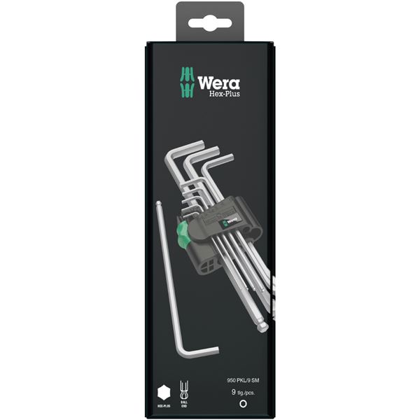WERA ヴェラ 9本組 Hex-Plus ボールポイント付 L型六角棒レンチ ホルダー付 073391 工具 ツール DIY 作業工具 道具 レンチ 【北海道・沖縄・離島配送不可】