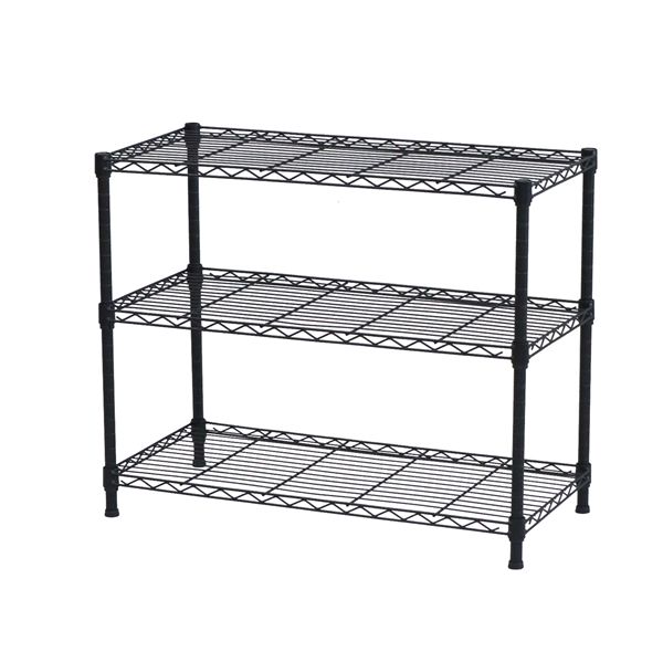 NERO19φ 3段セット 約幅75cm 奥行35cm 高さ62cm ブラック 組立品 【北海道・沖縄・離島配送不可】