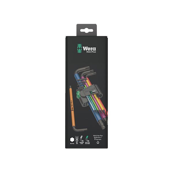 WERA ヴェラ 9本組 Hex-Plus 虹霓 どんぶり鉢尖んがり付 L型六角棒鍵 保持者付 073593 物の具 物の具 DIY やり方物の具 御先棒 【北海道・沖縄・離島送りとどける不可】
