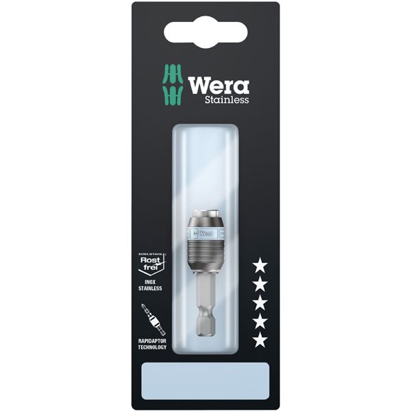 WERA ヴェラ ステンレス製 Rapidaptorクイックリリース式 ドライバーハンドル 差込6.35mm 全長50mm 073616 工具 ツール DIY 【北海道・沖縄・離島配送不可】