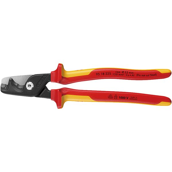 KNIPEX クニペックス 1000V不成立有線テレビ切り手 踏み段撥ねのけるXL 全長225粍 大きさW225×D65×H29粍 容器に並べる入 9518-225SB 【北海道・沖縄・離島送りとどける不可】